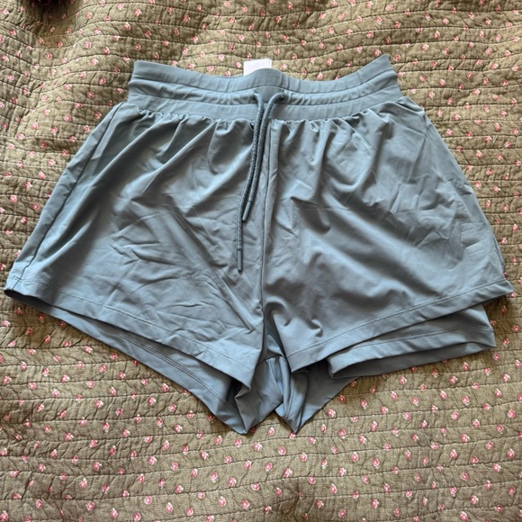 Gymshark Pants - Gymshark Women's Athletic Light Blue Shorts